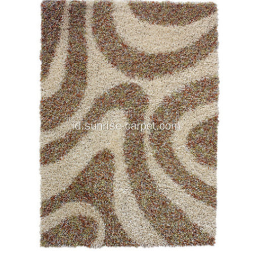 Polyester Viscose Shaggy Carpet dengan Design